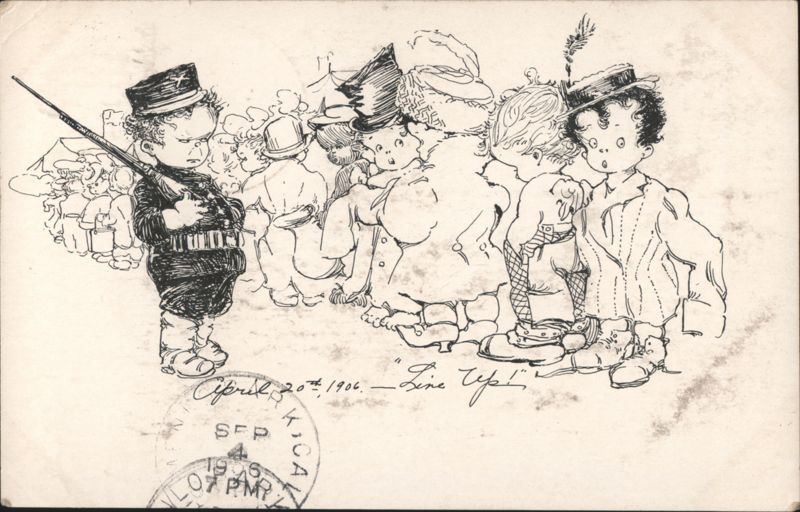 Line Up! Children in Costumes and Military Uniform