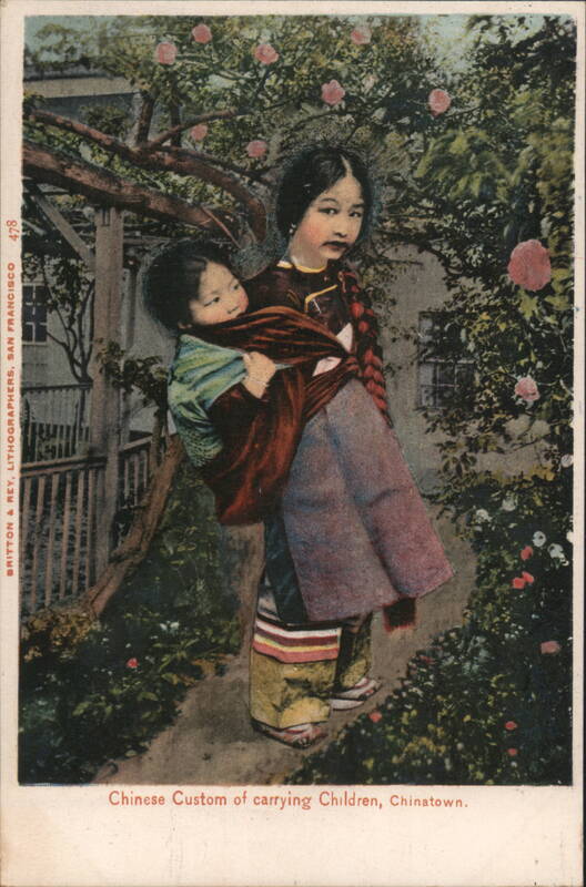Chinese Custom of Carrying Children, Chinatown San Francisco California