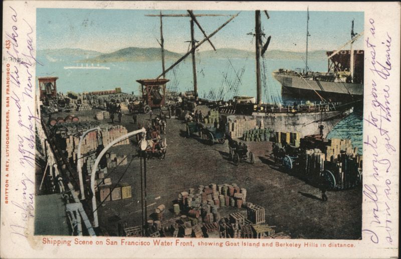 Shipping Scene on San Francisco Water Front California