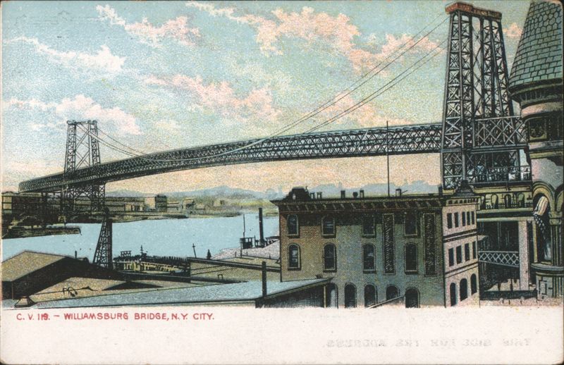 Williamsburg Bridge and East River Waterfront New York