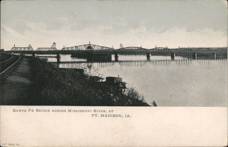 Santa Fe Bridge across Mississippi River Fort Madison Iowa