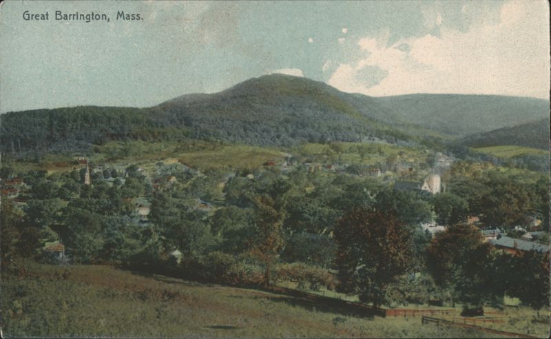 Scenic Landscape View of Town and Mountains Great Barrington Massachusetts