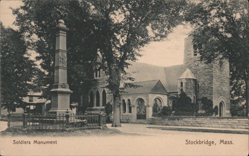 Soldiers Monument and Stone Church