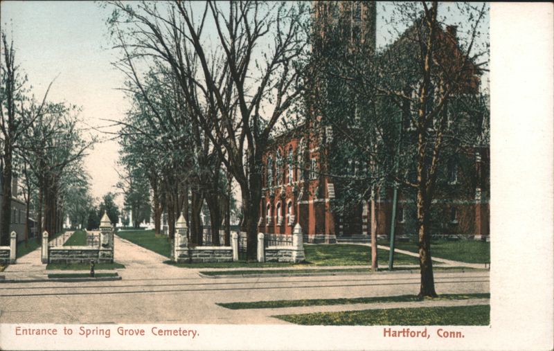 Entrance to Spring Grove Cemetery Hartford Connecticut