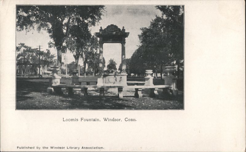 Loomis Fountain with Stone Arch and Bench Windsor Connecticut