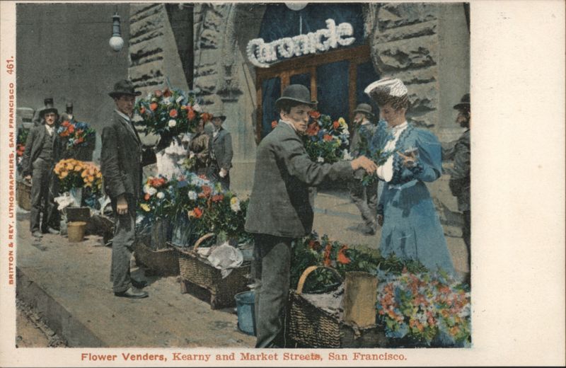 Flower Venders at Kearny and Market Streets San Francisco California