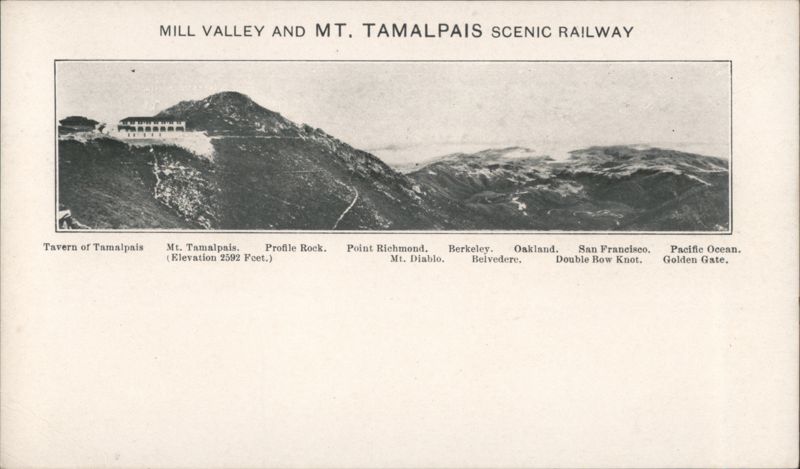 Mill Valley and Mt. Tamalpais Scenic Railway Panoramic View California