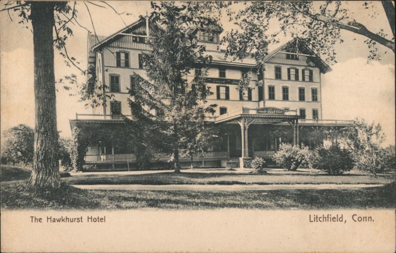 The Hawkhurst Hotel and Club with Large Porch Litchfield Connecticut