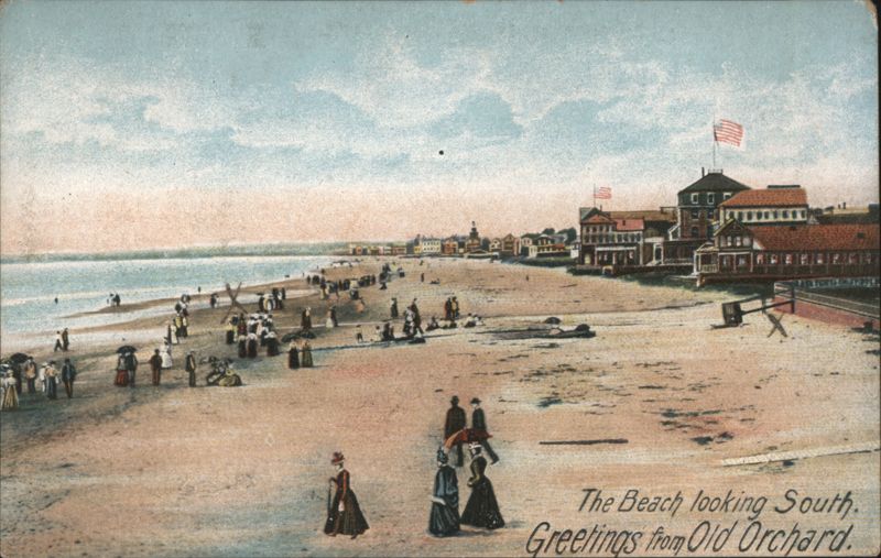 The Beach looking South, Greetings from Old Orchard Old Orchard Beach Maine