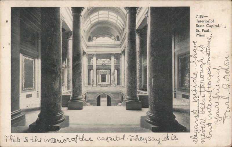 Interior of State Capitol with Marble Columns St. Paul Minnesota