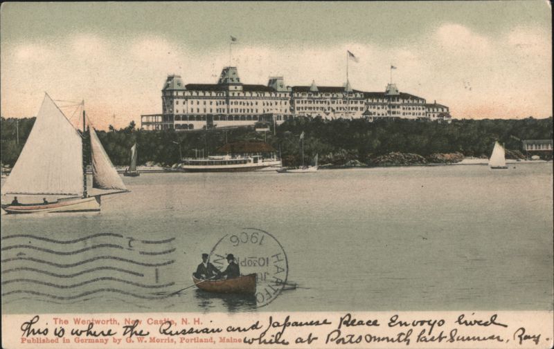 The Wentworth Hotel and Waterfront with Sailboats New Castle New Hampshire
