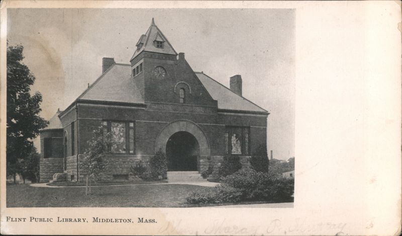 Flint Public Library with Clock Tower