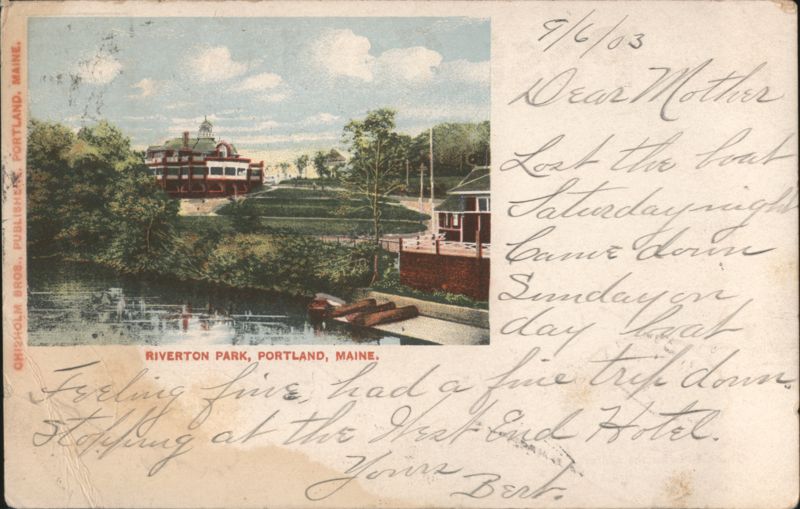 Riverton Park Clubhouse and River Scene Portland Maine