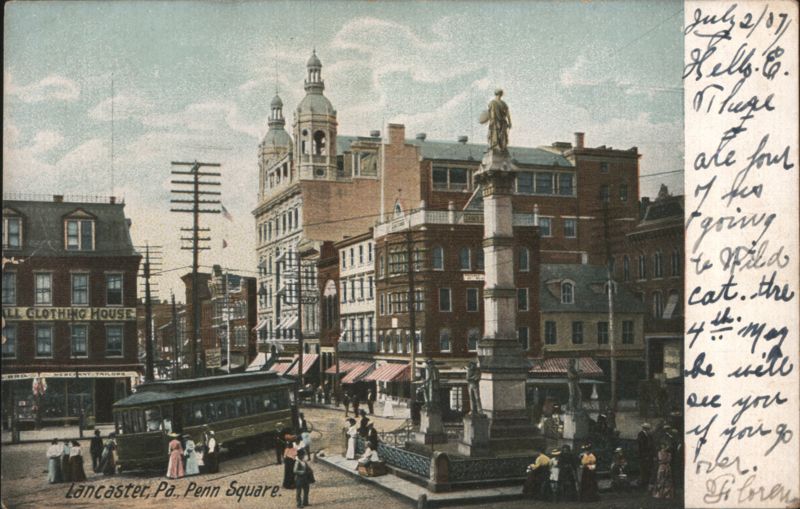 Penn Square with Soldiers and Sailors Monument Lancaster Pennsylvania