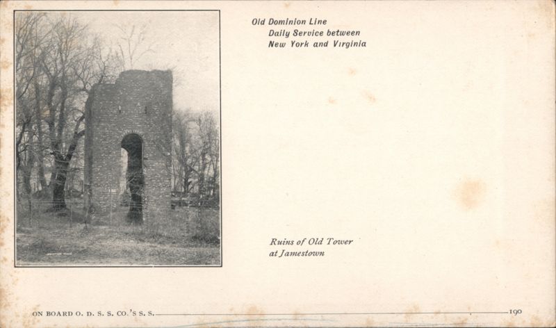 Ruins of Old Tower at Jamestown, Old Dominion Line Virginia