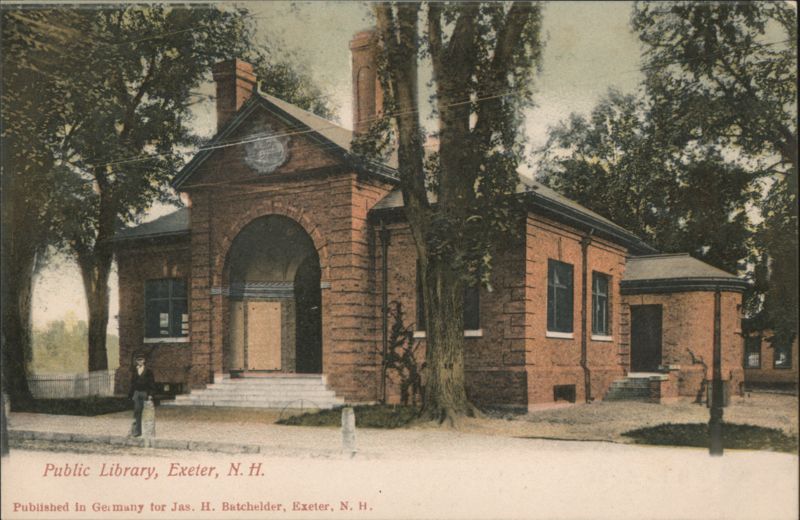 Public Library with Arched Entrance and Mature Trees