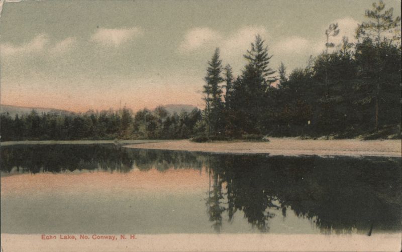 Echo Lake with Forest Reflections and Sandy Shoreline North Conway New Hampshire