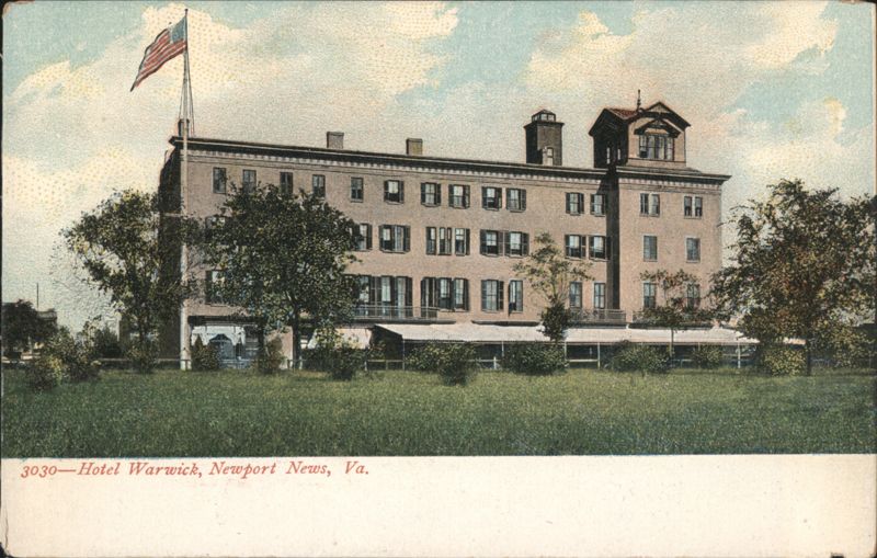 Hotel Warwick with American Flag on Tall Pole