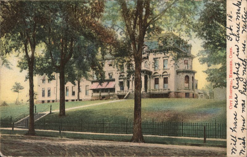 City Hospital with Mansard Roof and Awnings
