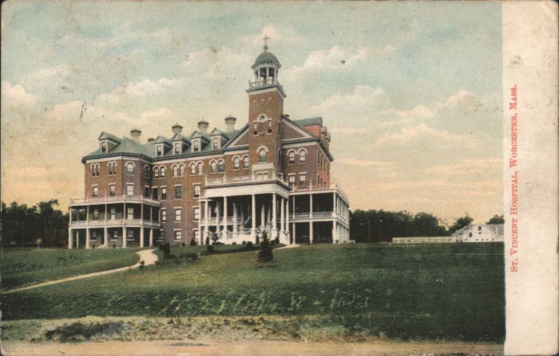 St. Vincent Hospital with Central Tower and Porches