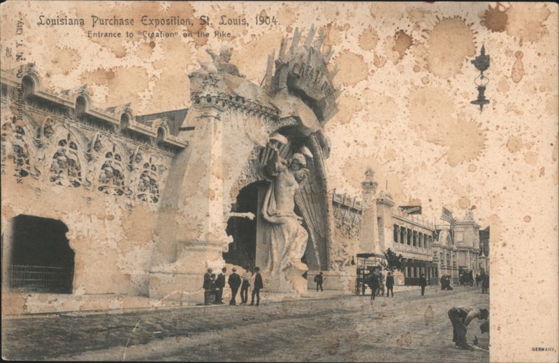 St. Louis 1904 World's Fair Pike "Creation" Postcard