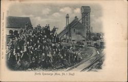 North Kearsarge Mine, No. 1 Shaft with Miners Postcard