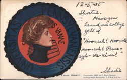 University of Pennsylvania College Seal, Woman Profile Postcard