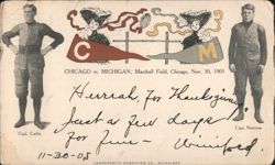 Chicago vs. Michigan Football Game, Marshall Field 1905 Postcard