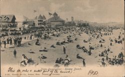 Revere Beach State Reservation, Crowded Beach Scene Postcard