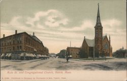 Main St. and Congregational Church Postcard