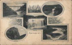 Portage Falls & Genesee River Gorge, Multiple Views Postcard