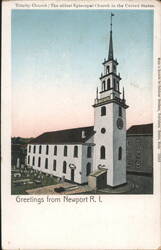 Trinity Church, Oldest Episcopal Church, Newport Postcard