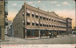 Hotel Neddo with Awnings and Horse-Drawn Carriage Postcard