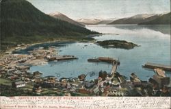 Bird's Eye View of Fort Wrangle Harbor Postcard
