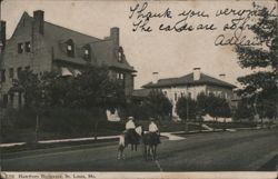 Hawthorn Boulevard with Horseback Riders Postcard