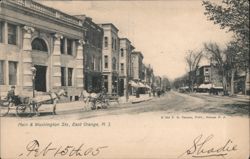 Main & Washington Streets with People's Bank Postcard