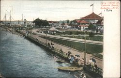 Scene at Ontario Beach with Boardwalk and Pavilion Postcard