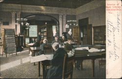 Interior of State Library with Reading Patrons Postcard