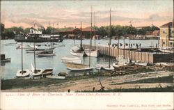 View of River at Charlotte Near Yacht Club Postcard