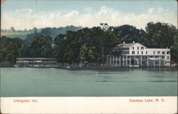 Livingston Inn and Excursion Boat on Conesus Lake Postcard