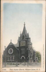 First Baptist Church with Gothic Spire Postcard