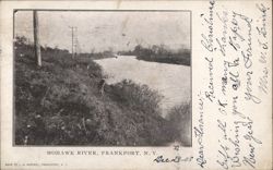Mohawk River Scene with Utility Poles Postcard