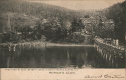 Rorick's Glen with Bridge and Boating Scene Postcard