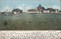 Rochester Municipal Hospital with Sheep Grazing Postcard