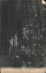 Miners Going Underground at Quincy Mine Postcard