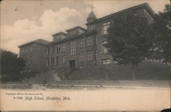 High School Building with Cupola Postcard