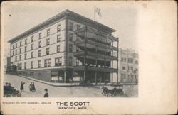The Scott Hotel with Tiered Balconies Postcard