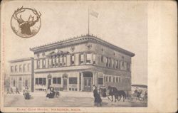 Elks' Club House with Horse-Drawn Carriage Postcard