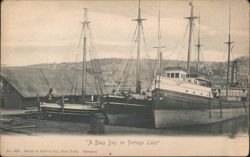 Ships John Martin, Brightie & Charles H. Bradley, Portage Lake Postcard