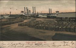 Cotton Wharf with Steamboats and Bales of Cotton Postcard